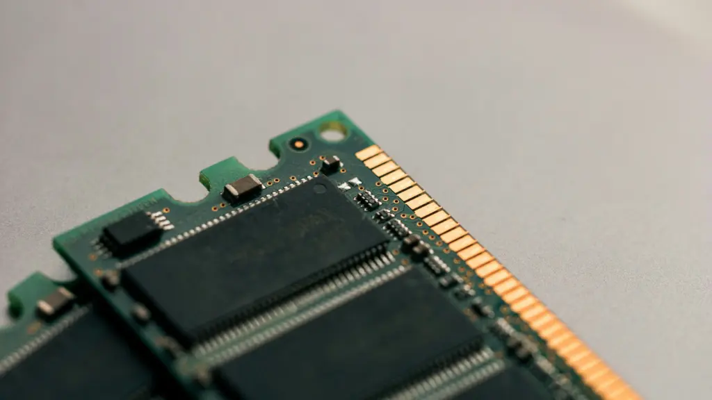Picture of a green computer memory chip.
